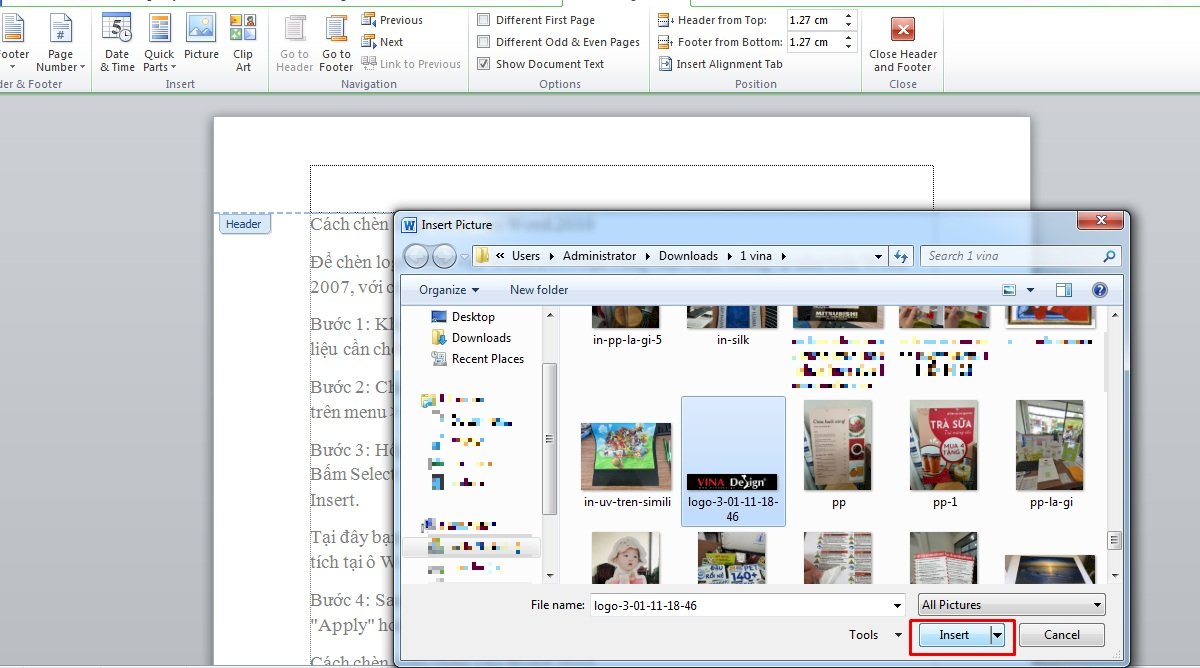 Cách chèn logo vào đầu trang Word đơn giản, nhanh chóng 