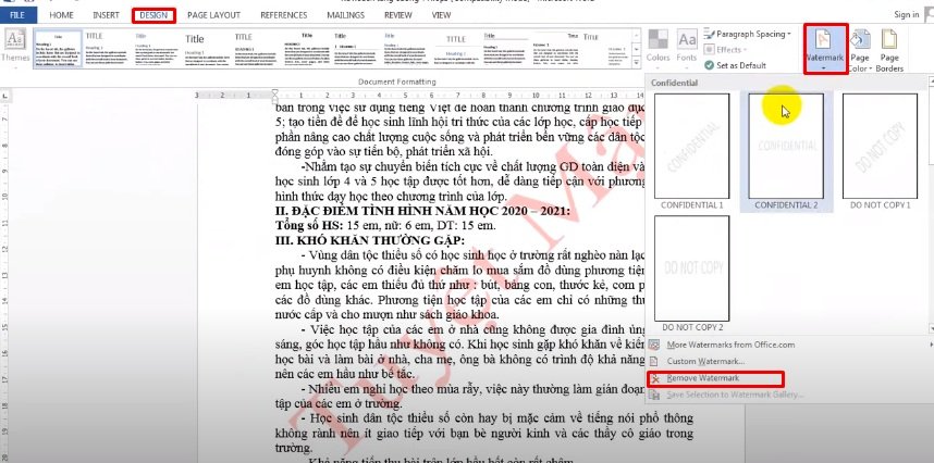Cách xóa logo chìm trong Word 2010, 2013, 2016, 2019, 2007 nhanh dễ dàng