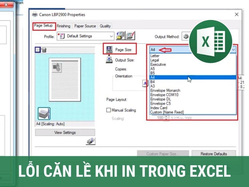 Cách khắc phục lỗi căn lề khi in trong Excel 