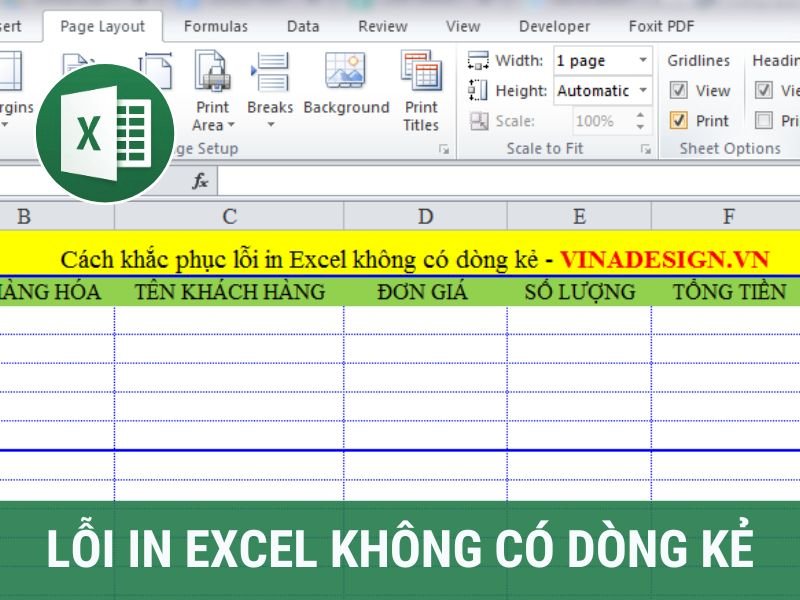 Cách khắc phục lỗi in Excel không có dòng kẻ