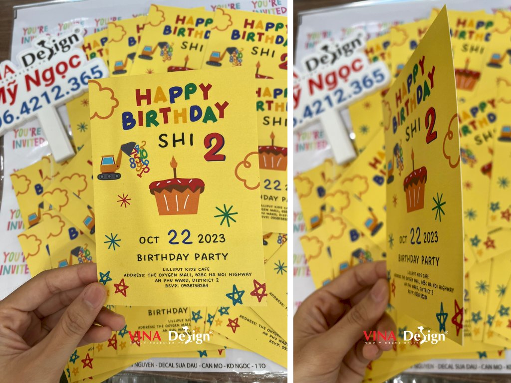 In thiệp mời sinh nhật cho bé