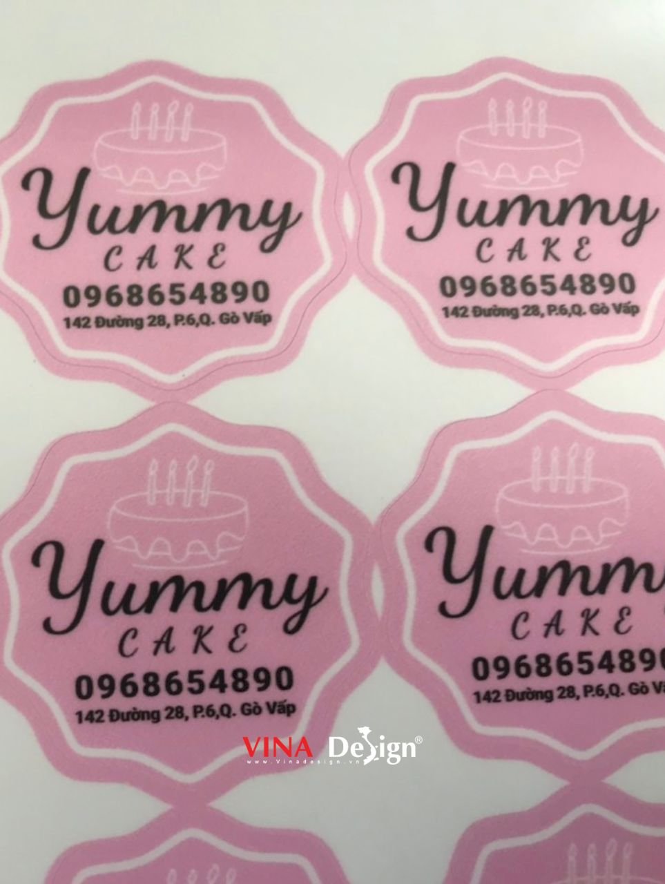 In tem nhãn decal dán sản phẩm hộp bánh, tem decal sữa mực dầu cán mờ ...