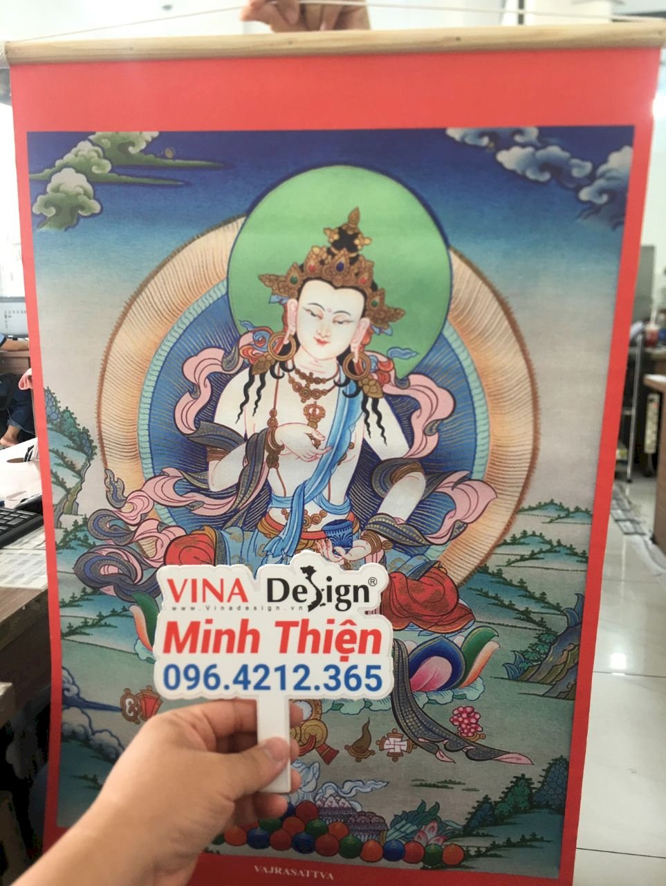 In tranh thờ Kim Cang Tát Đỏa Bồ Tát Vajrasattva, in trên vải bố Canvas ...