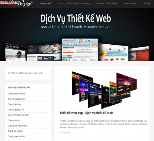 Dịch vụ thiết kế web VINADesign