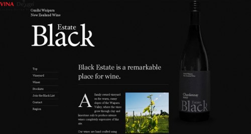 Màu đen mạnh mẽ trong thiết kế web