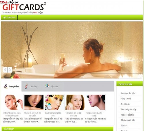 Thiết kế website Làm đẹp - Spa.GiftCards.vn