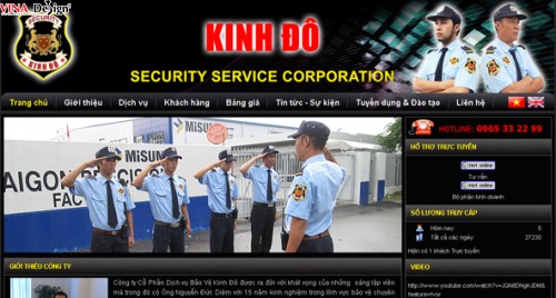 Thiết kế web Công ty Cổ Phần Dịch Vụ Bảo Vệ Kinh Đô - www.kinhdosecurity.com