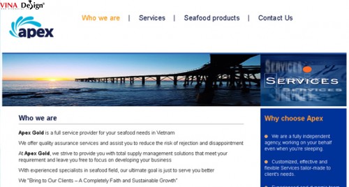Thiết kế website Apex Gold - www.apexseafood.com