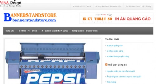 Thiết kế website BannerStore - www.Bannerstandstore.com