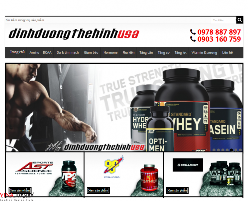 Thiết kế Website Dinh dưỡng thể hình USA – www.DinhDuongTheHinhUSA.com