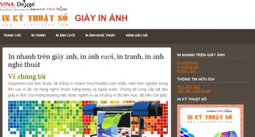 Thiết kế website Giấy In Ảnh - www.Giayinanh.com