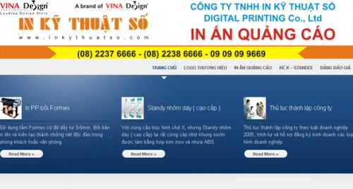 Thiết kế website In Ấn Quảng Cáo - www.Inanquangcao.com.vn