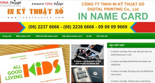 Thiết kế website In Name Card - www.Innamecard.net