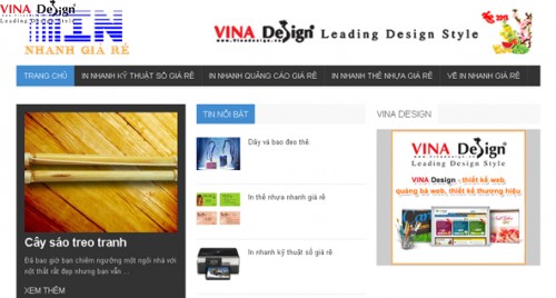 Thiết kế website In nhanh giá rẻ - www.Innhanhgiare.com