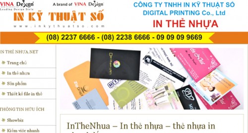 Thiết kế website In thẻ nhựa - www.Inthenhua.net