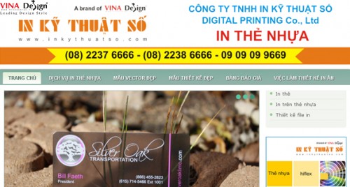 Thiết kế website In thẻ nhựa - www.Inthenhua.vn
