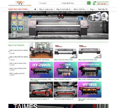 Thiết kế website máy móc thiết bị ngành in