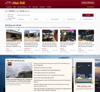 Thiết kế website bất động sản, nhà đất