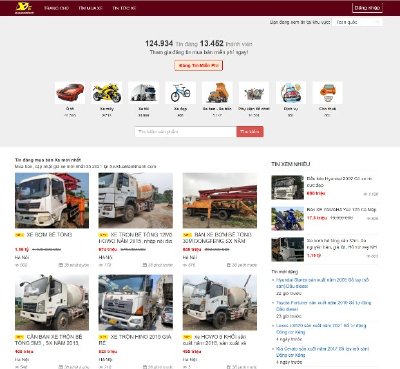 Thiết kế website bán ô tô, xe tải, xe máy, xe đạp, cho thuê xe