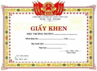 Kích thước mẫu giấy khen, bằng khen chuẩn hiện nay