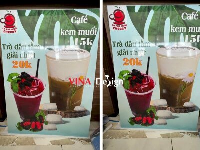 In bảng menu quán cafe, quán ăn, trà sữa, quán kem, quán trà, bảng menu cho xe take away giá rẻ TPHCM