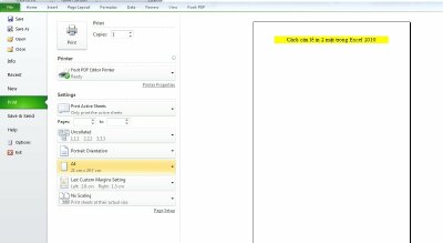 Cách căn lề in 2 mặt trong Excel 2010 đơn giản nhất