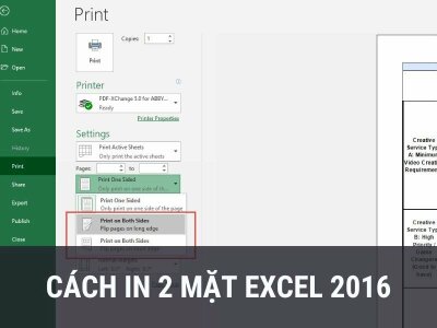 Cách in 2 mặt Excel 2016 đơn giản nhất