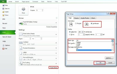 Cách in 2 mặt giấy ngang trong Excel đơn giản nhất 