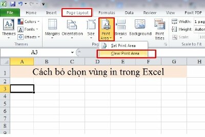 Cách bỏ chọn vùng in trong Excel đơn giản nhất 