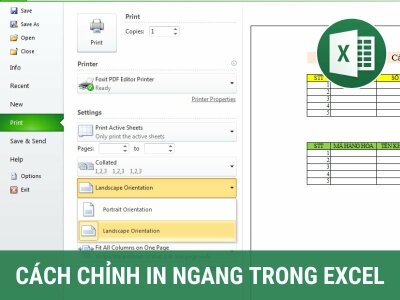Cách chỉnh in ngang trong Excel đơn giản nhất