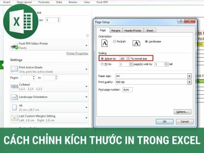 Cách chỉnh kích thước in trong Excel đơn giản nhất 