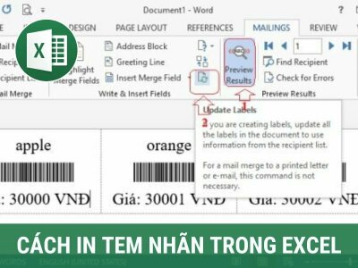 Cách in tem nhãn trong Excel đơn giản nhất 