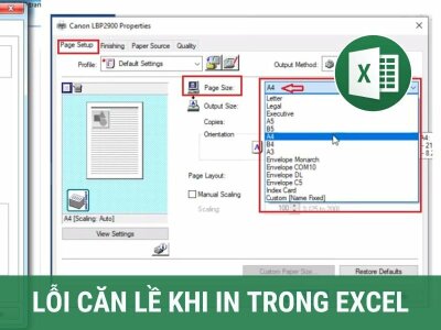 Cách khắc phục lỗi căn lề khi in trong Excel 
