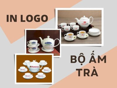 Bộ ấm chén, ấm trà in logo theo yêu cầu, đẹp, giá rẻ tại TPHCM 