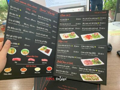 In menu nhà hàng theo yêu cầu, đẹp, giá rẻ TPHCM