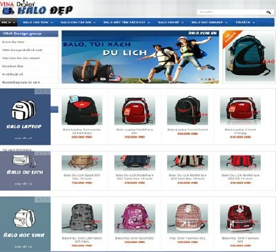 Thiết kế web bán hàng Ba lô, Túi xách, Balo laptop - Masterbag - www.Balo.com.vn