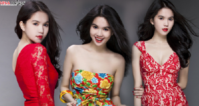 Ngọc Trinh, khoe dáng với những bộ váy Tết