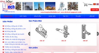 Thiết kế web Công ty VTech - www.trungtamthietbidien.vn