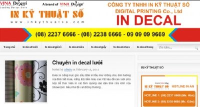 Thiết kế website In Decal - www.Indecal.com.vn
