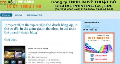 Thiết kế website In Vip Card - www.Invipcard.com
