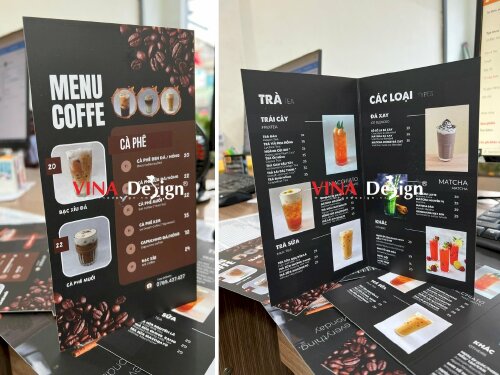 In menu quán cà phê - thiết kế menu quán cafe - VND114