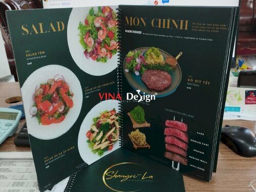 In menu nhà hàng bộ 2 quyển food menu & drink menu - VND171