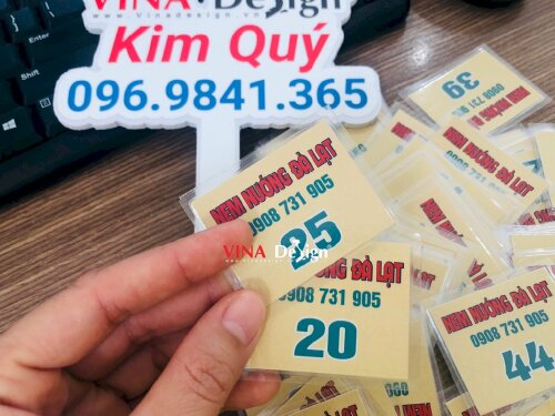 In thẻ gửi xe ép plastic quán nem nướng Đà Lạt - VND192