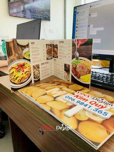 In menu quán Thái Lan, làm menu đơn giản từ in PP cán Format - VND554