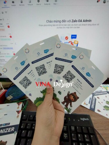 In thẻ đeo tham dự sự kiện công ty công nghệ thông tin, thẻ event organizer, thẻ giấy C300gsm - VND631