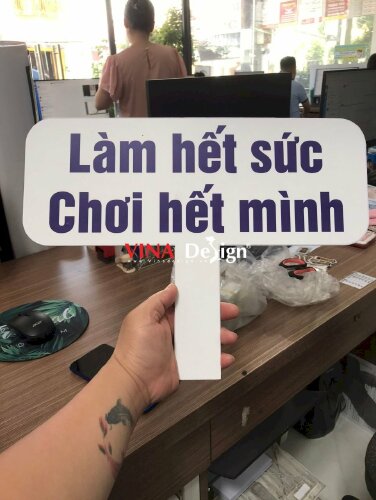 Hashtag cầm tay Slogan Teambuilding Làm Hết Sức Chơi Hết Mình - MSN454