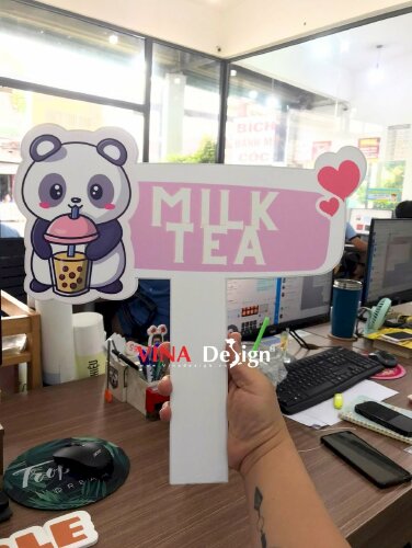 Hashtag cầm tay Milk Tea có hình gấu trúc Panda - MSN446