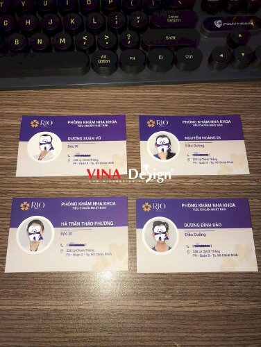 In lẻ name card nha khoa chức danh Bác sĩ, Điều dưỡng cho phòng khám nha khoa quốc tế Dental Clinic - VND756