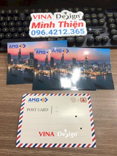 In post card hình ảnh bưu thiếp có logo công ty dịch vụ giao nhận vận tải quốc tế tại Việt Nam - VND732