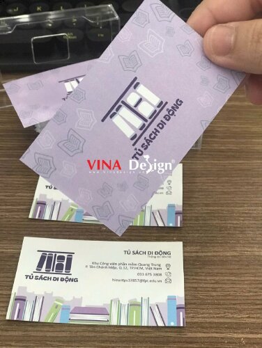 In name card 1 hộp lấy liền thông tin chương trình xã hội Tủ sách di động cho CLB sinh viên trường đại học - VND816